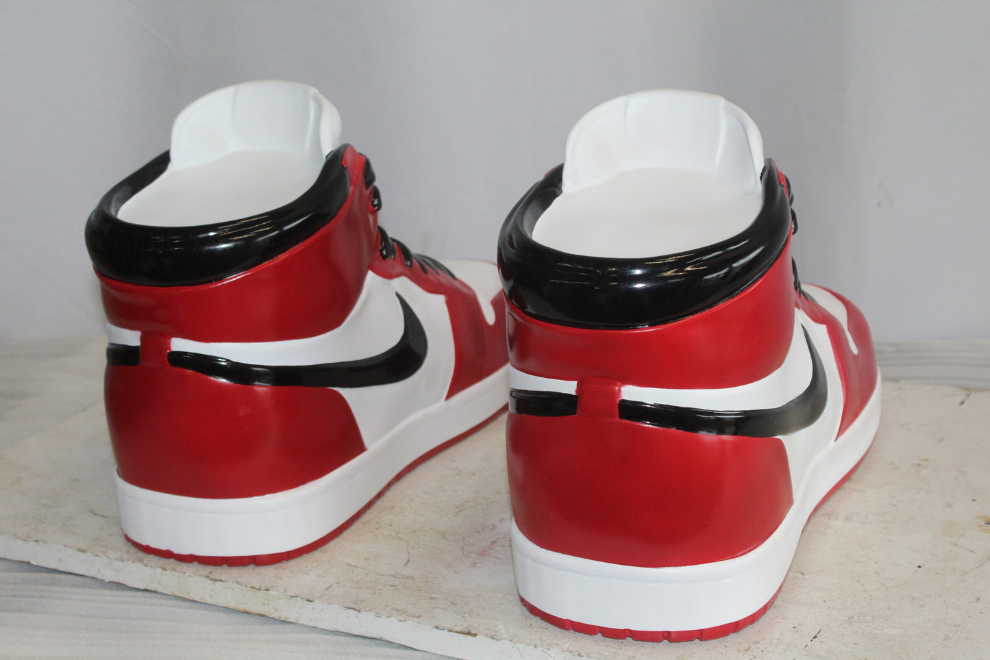 Oversized Red and White Nike Dunk Resin Statue 19" x 7" x 12"H