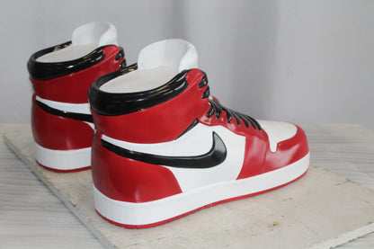 Oversized Red and White Nike Dunk Resin Statue 19" x 7" x 12"H