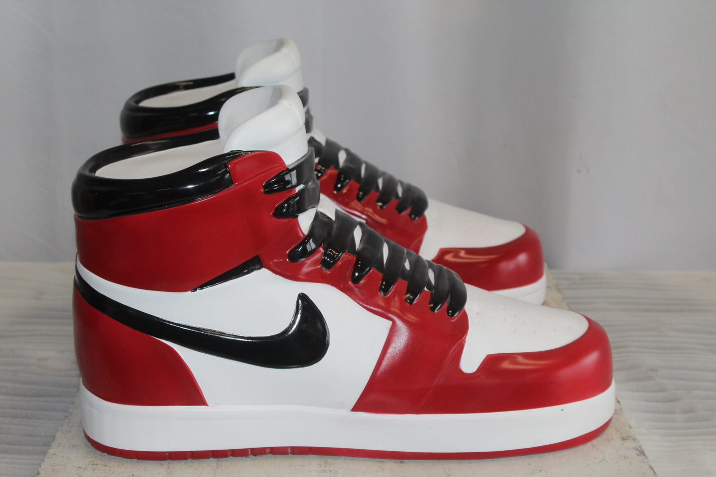 Oversized Red and White Nike Dunk Resin Statue 19" x 7" x 12"H