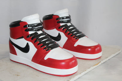 Oversized Red and White Nike Dunk Resin Statue 19" x 7" x 12"H