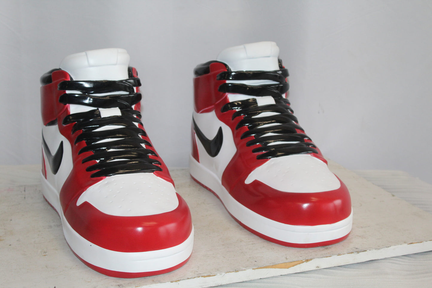 Oversized Red and White Nike Dunk Resin Statue 19" x 7" x 12"H