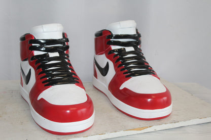 Oversized Red and White Nike Dunk Resin Statue 19" x 7" x 12"H