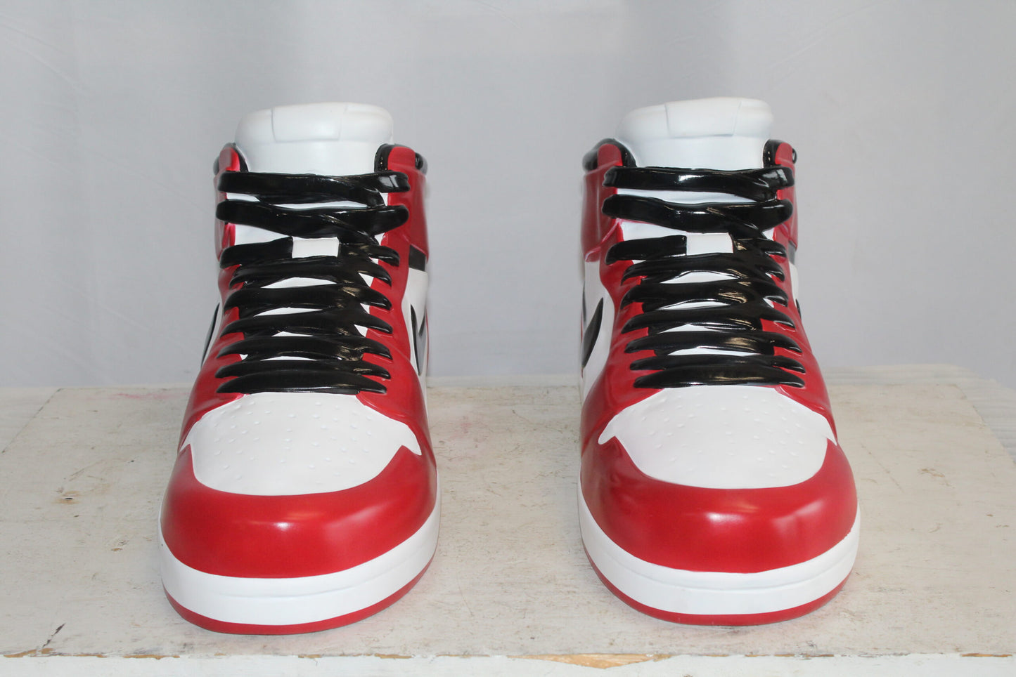 Oversized Red and White Nike Dunk Resin Statue 19" x 7" x 12"H