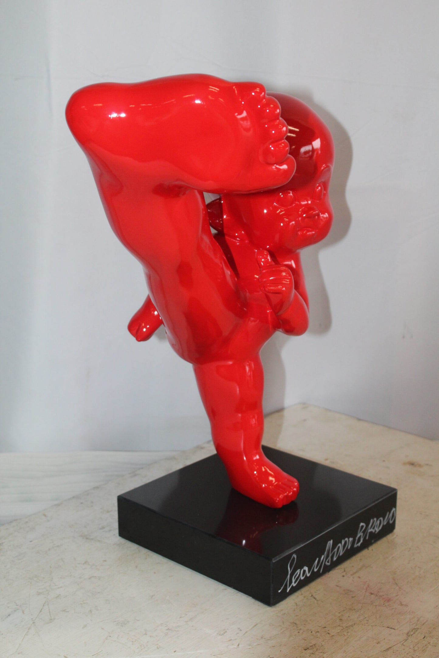 Karate Kid in Motion Red Resin Statue 18" x 8" x 20"H