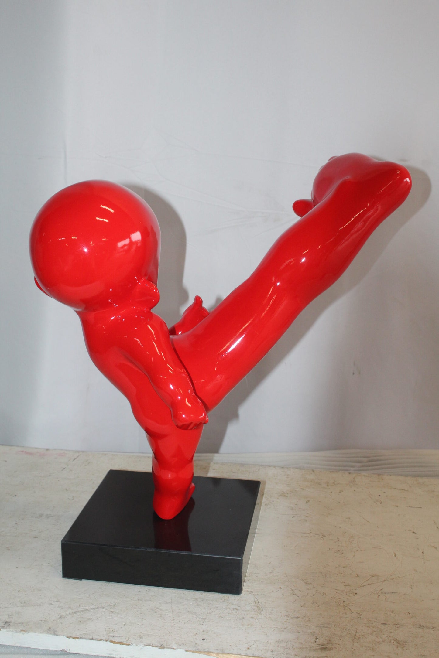 Karate Kid in Motion Red Resin Statue 18" x 8" x 20"H