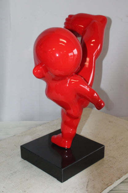 Karate Kid in Motion Red Resin Statue 18" x 8" x 20"H