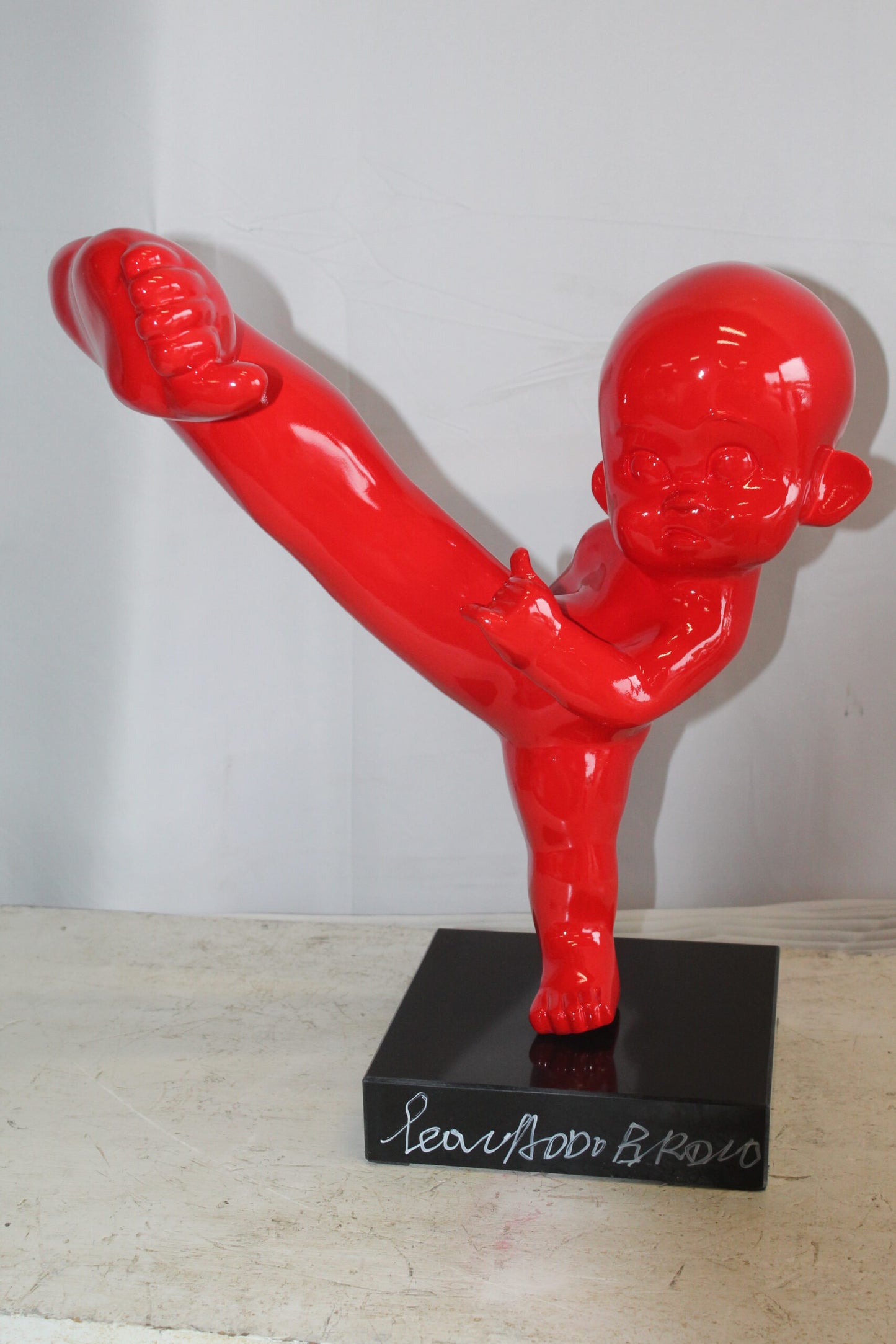 Karate Kid in Motion Red Resin Statue 18" x 8" x 20"H