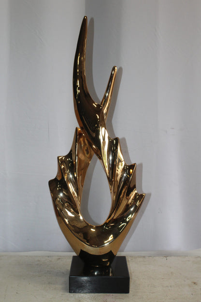 Unique Fluttering Gold Resin Statue on Marble Base 13" x 7" x 36"H