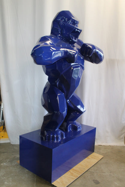 Iconic King Kong Resin Blue Giant Statue in Blue on Base 60" x 27" x 89"H