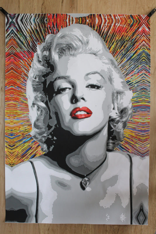 Marilyn Monroe Pop Art on Unstretched Giant Size Canvas, 44"x64"
