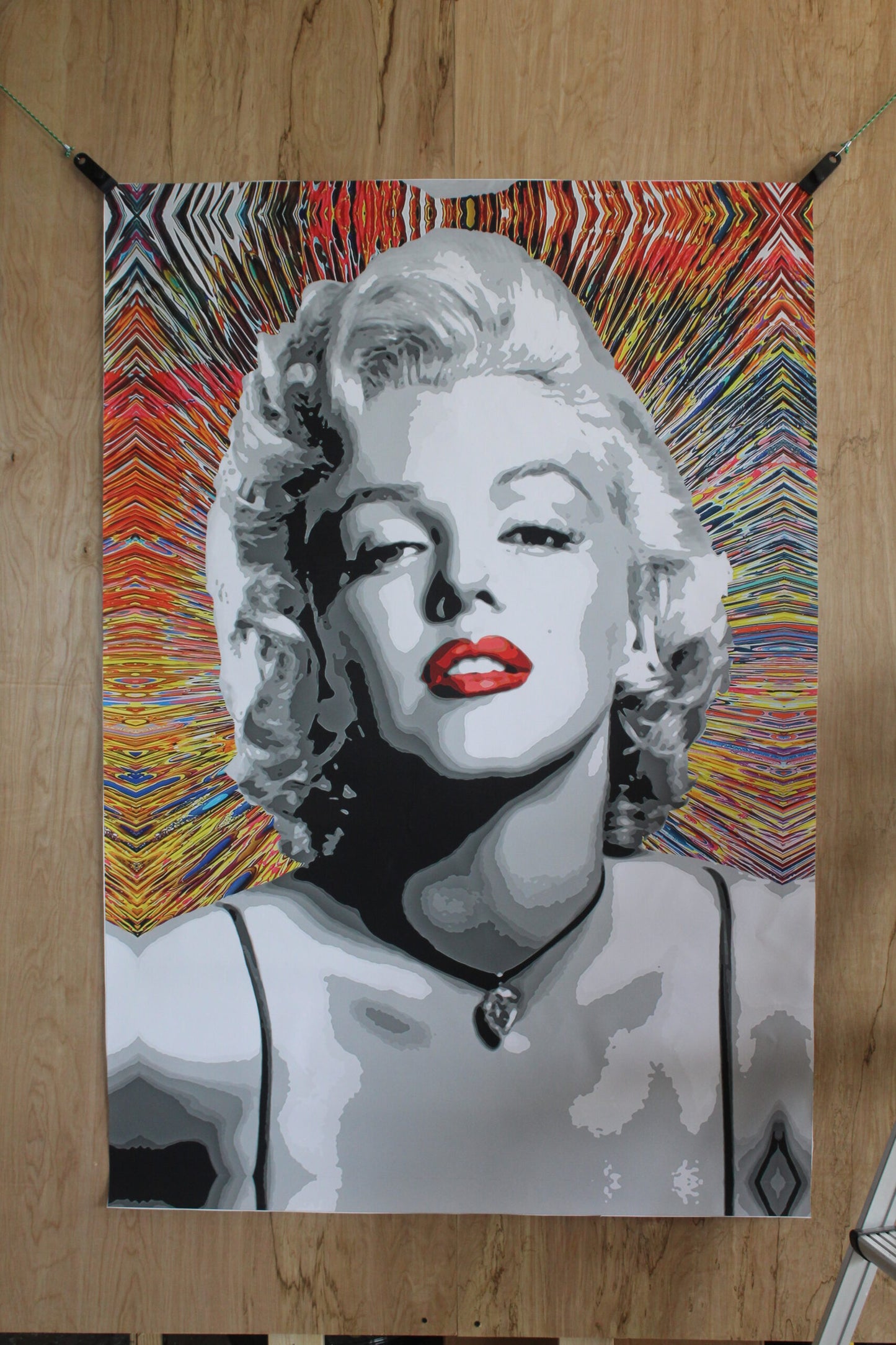 Marilyn Monroe Pop Art on Unstretched Giant Size Canvas, 44"x64"