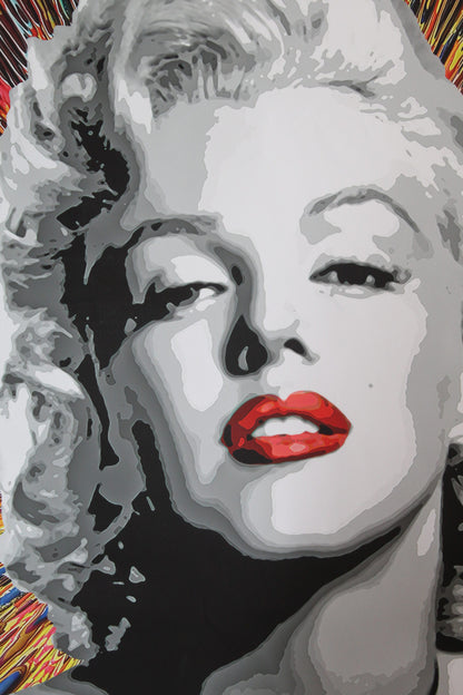 Marilyn Monroe Pop Art on Unstretched Giant Size Canvas, 44"x64"
