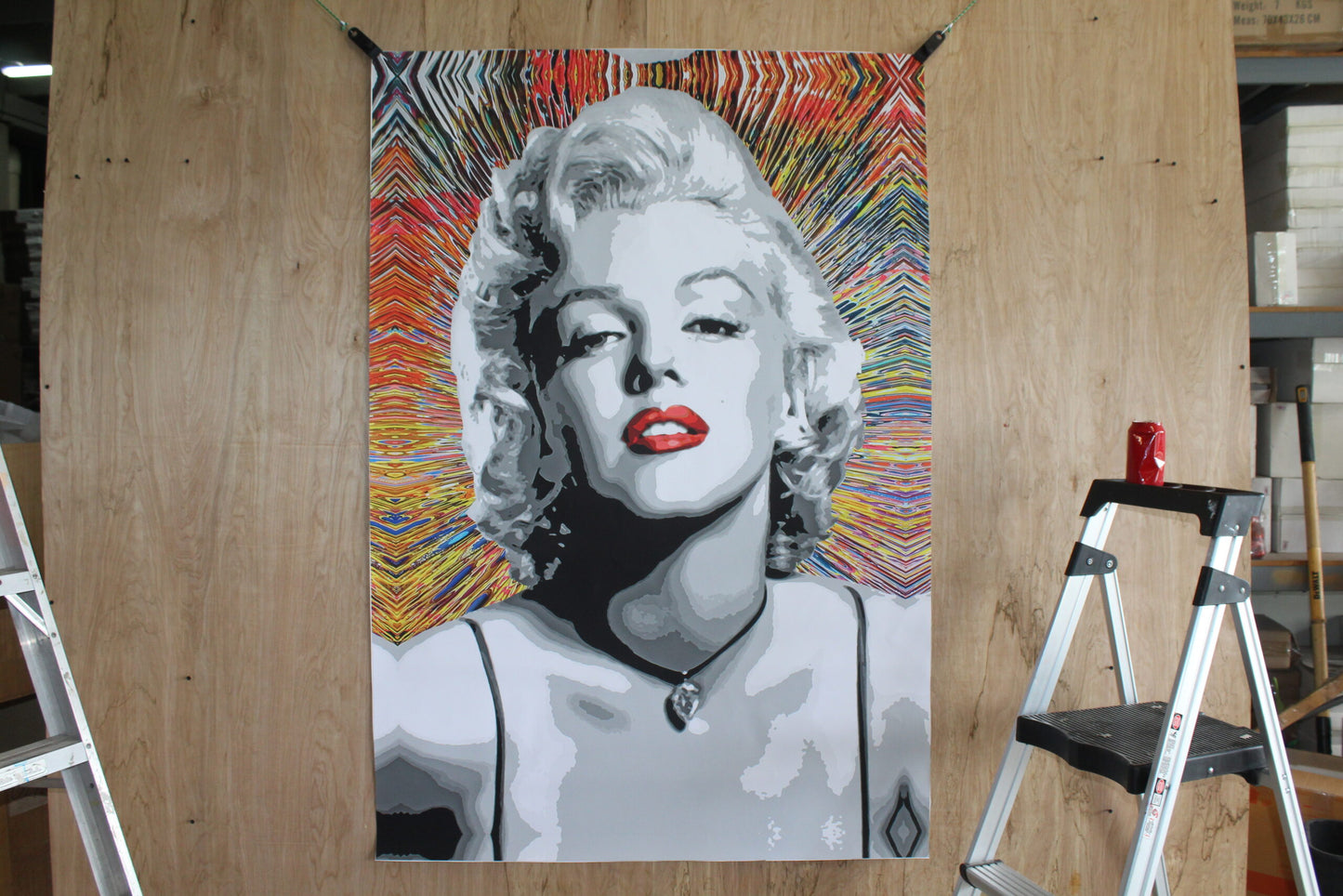 Marilyn Monroe Pop Art on Unstretched Giant Size Canvas, 44"x64"