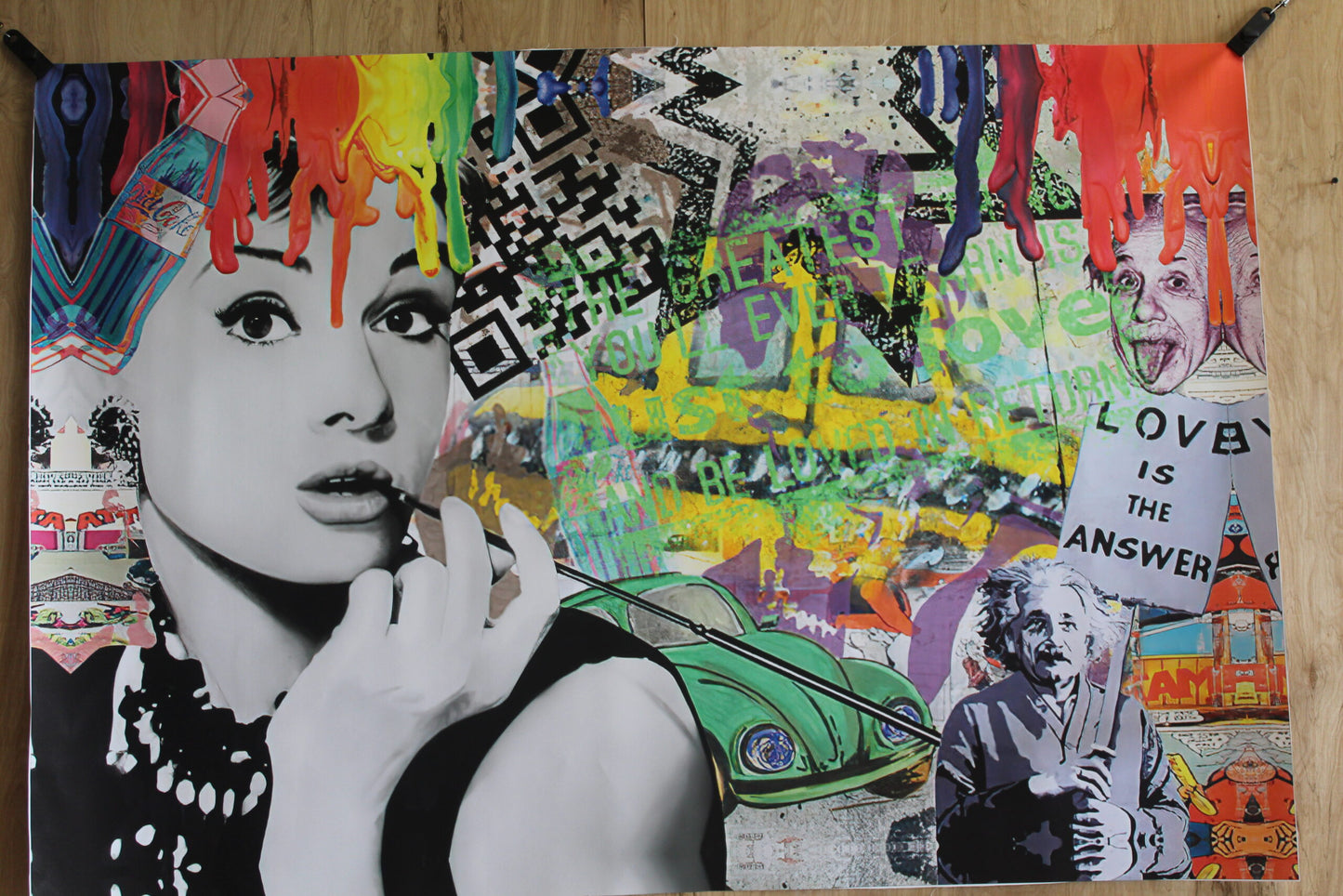 Love Is The Answer, Oliver Neilson Replica, a Giant Unstretched Canvas, 64"x44"