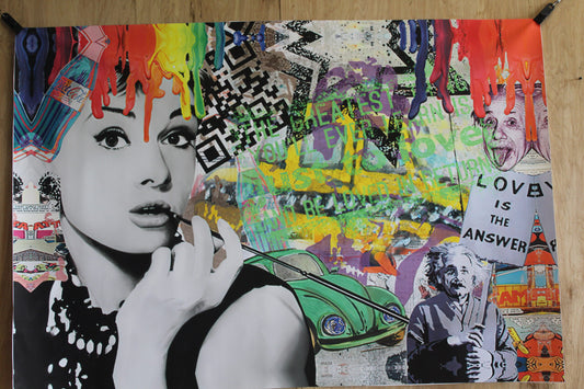 Love Is The Answer, Oliver Neilson Replica, a Giant Unstretched Canvas, 64"x44"