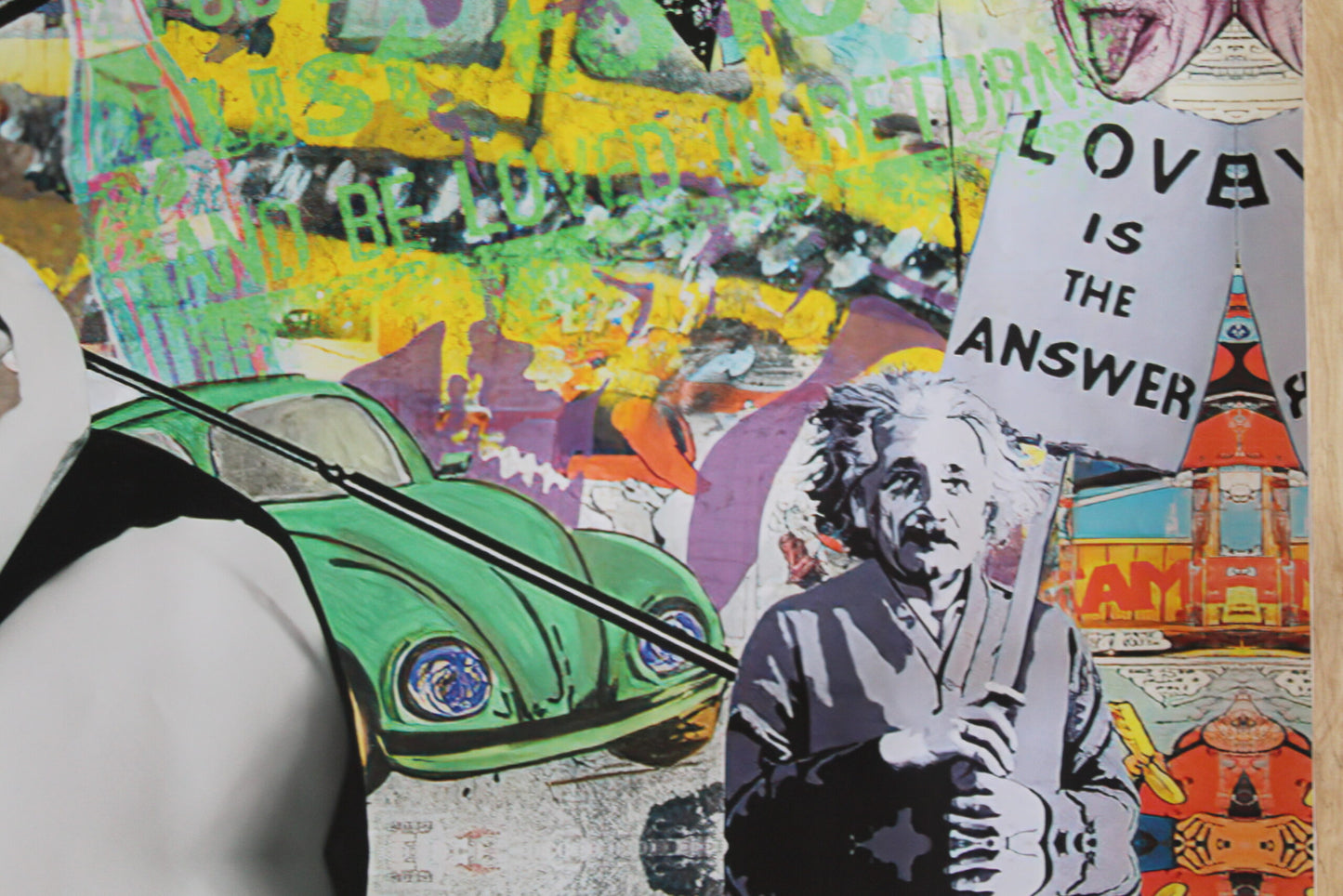 Love Is The Answer, Oliver Neilson Replica, a Giant Unstretched Canvas, 64"x44"