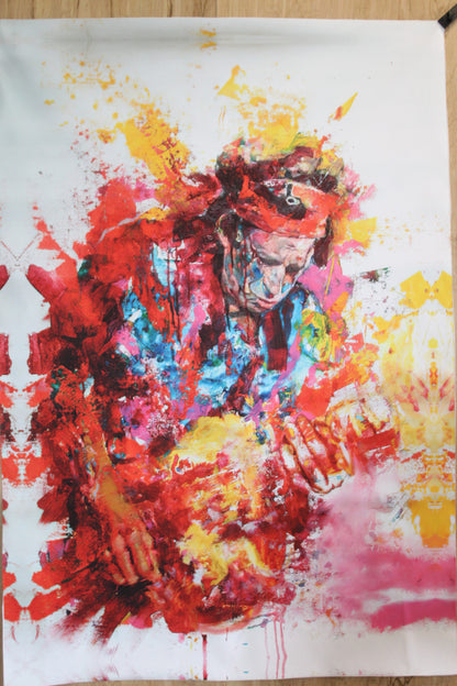 Pop Art Painting of Keith Richards, giant size Unstretched Canvas, 44"x64"
