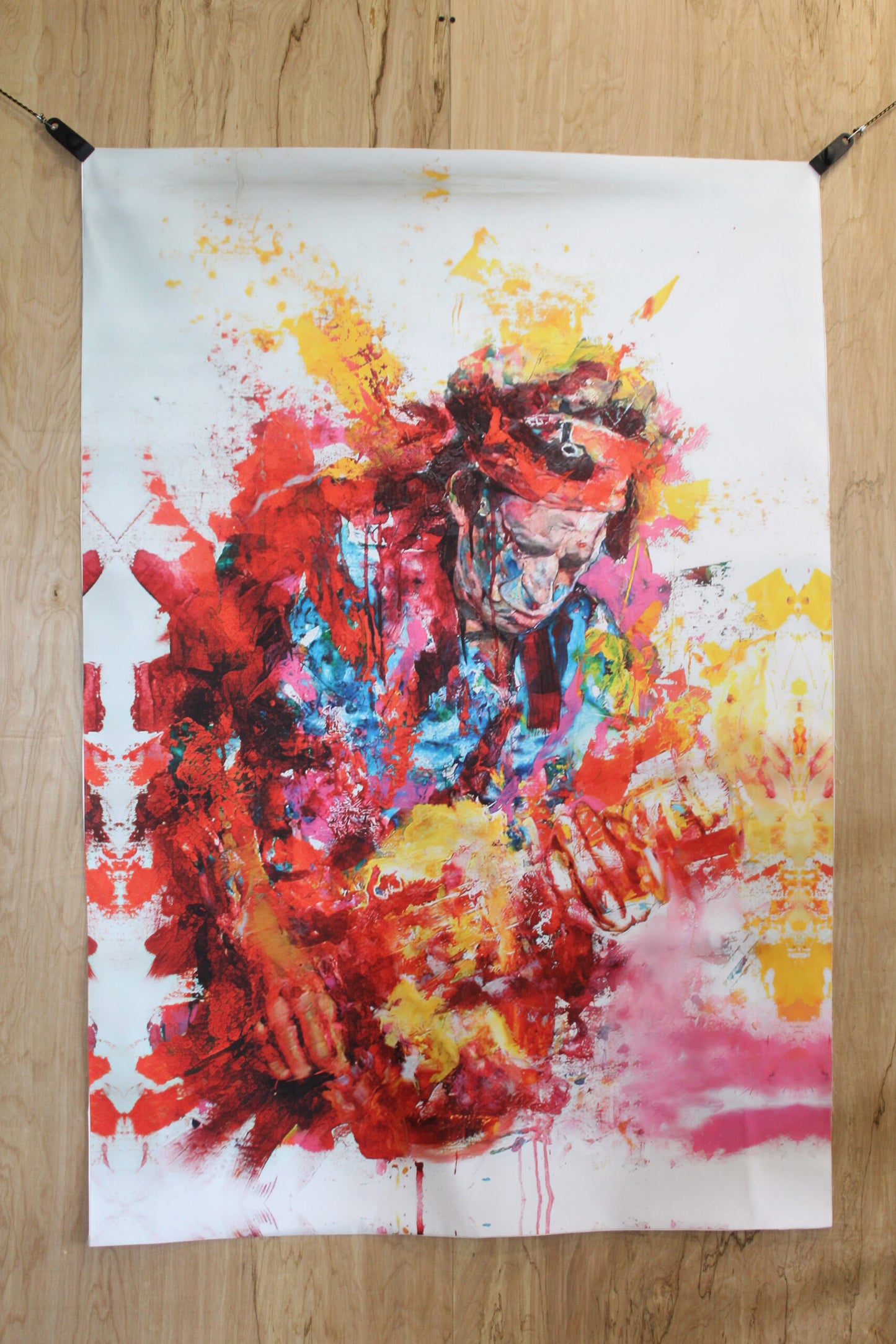 Pop Art Painting of Keith Richards, giant size Unstretched Canvas, 44"x64"