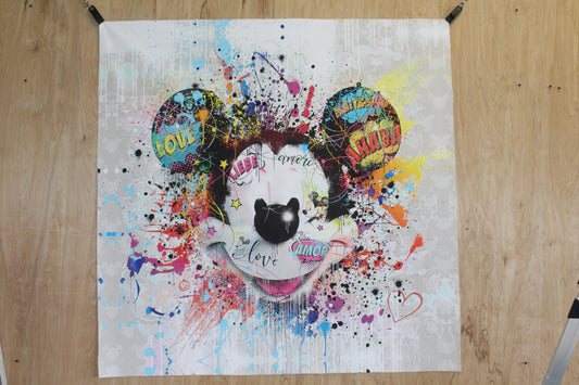 Miki Mister Brainwash Giant size Pop Art Unstretched Painting, 52"x52"