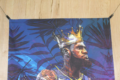 Lebron at the Lakers on  a Giant Unstretched Canvas, 51"x64"