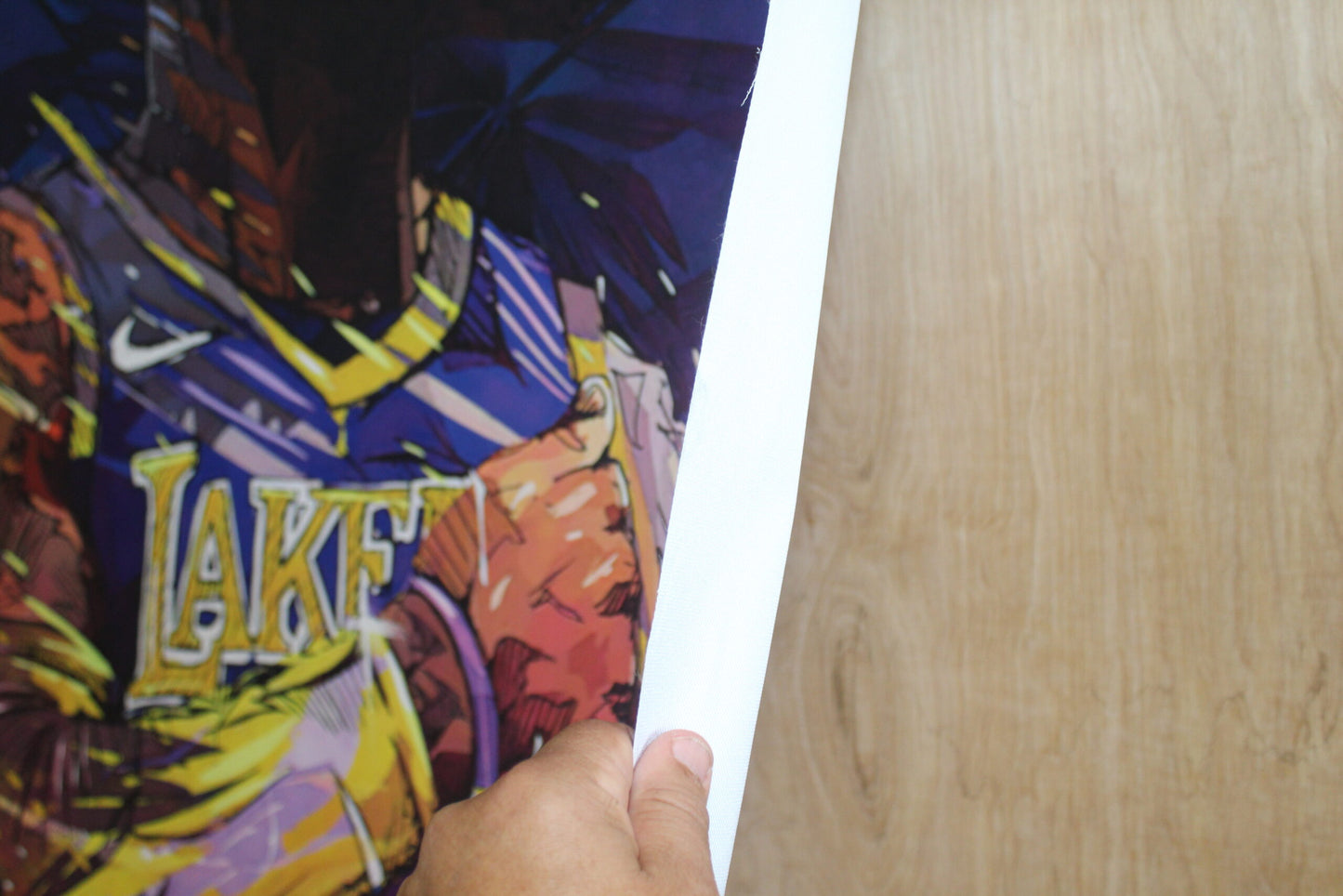 Lebron at the Lakers on  a Giant Unstretched Canvas, 51"x64"