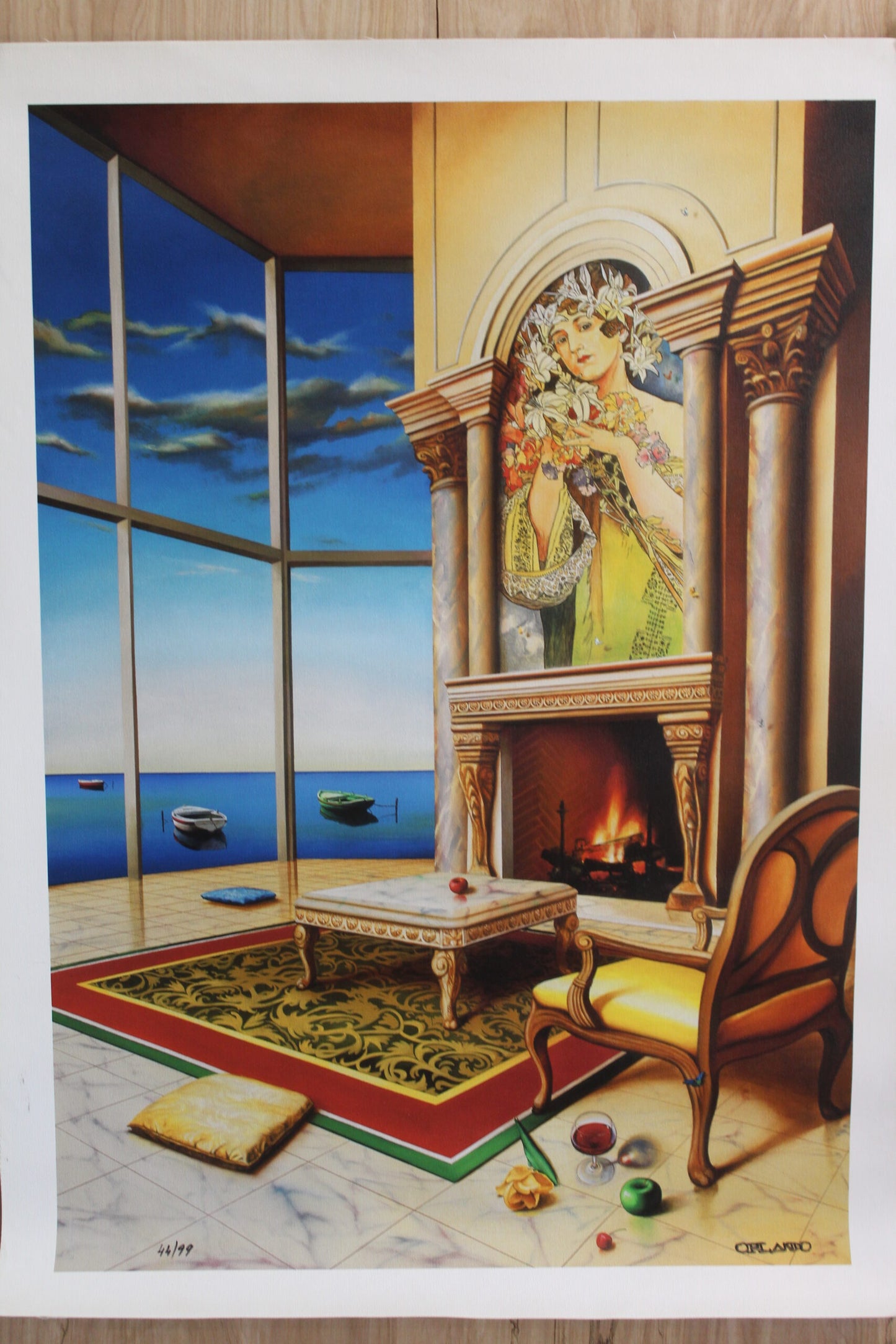 Orlando Quevedo By the Seashore on Unstretched Canvas Medium, 20"x30"