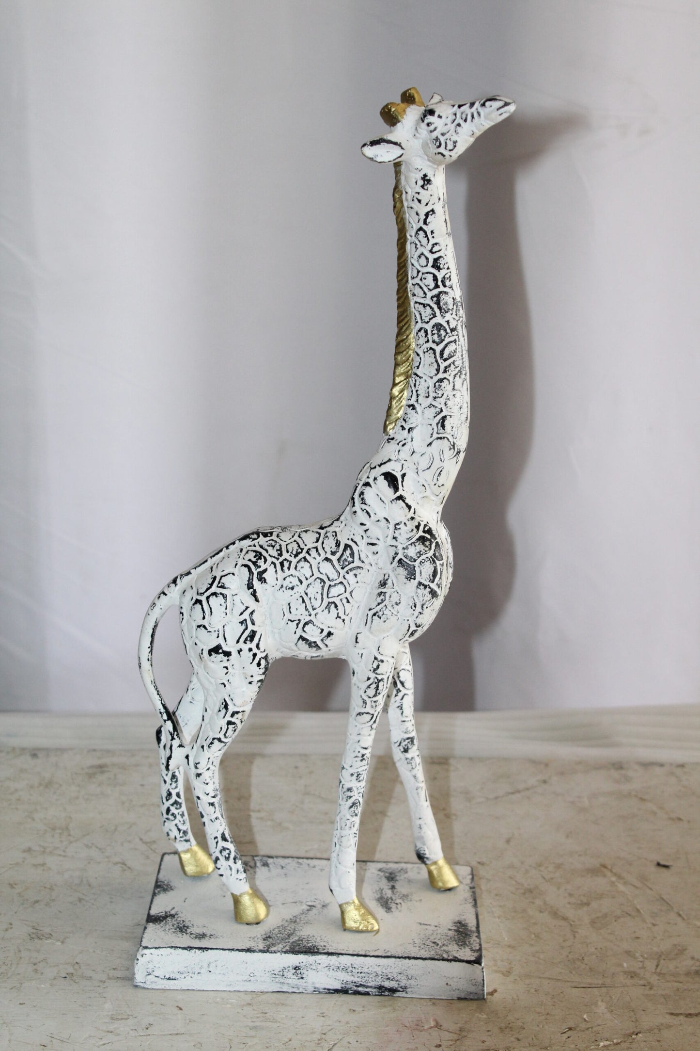 Aluminum Giraffe Sculpture Graceful Elegance in Tall Form 8" x 4" x 18"H