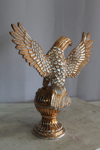 Golden Touched Aluminum Eagle Statue Majestic Home Accent 18" x 7" x 19"H