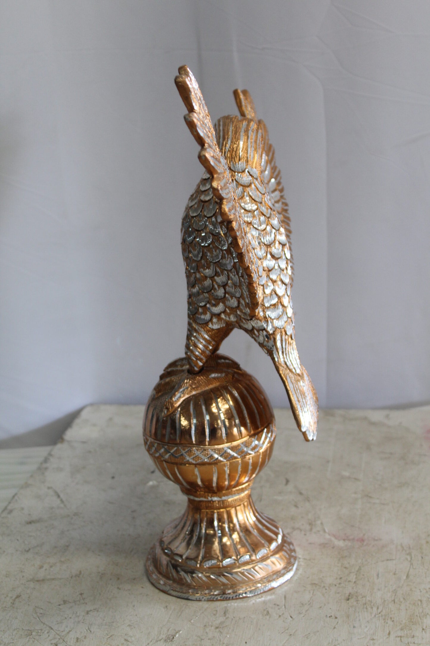 Golden Touched Aluminum Eagle Statue Majestic Home Accent 18" x 7" x 19"H