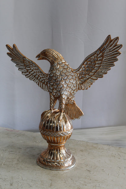 Golden Touched Aluminum Eagle Statue Majestic Home Accent 18" x 7" x 19"H