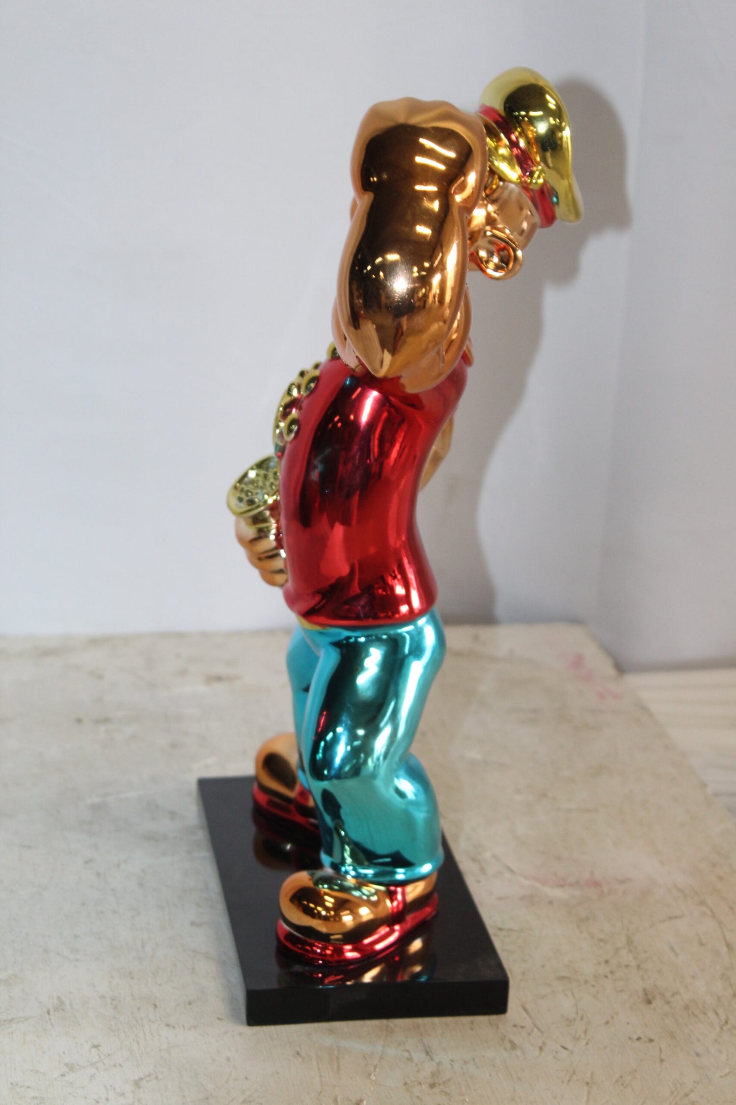 Vibrant Popeye with Red Shirt Resin Statue, Accent for Home Decor 6 x 13" x 17"H