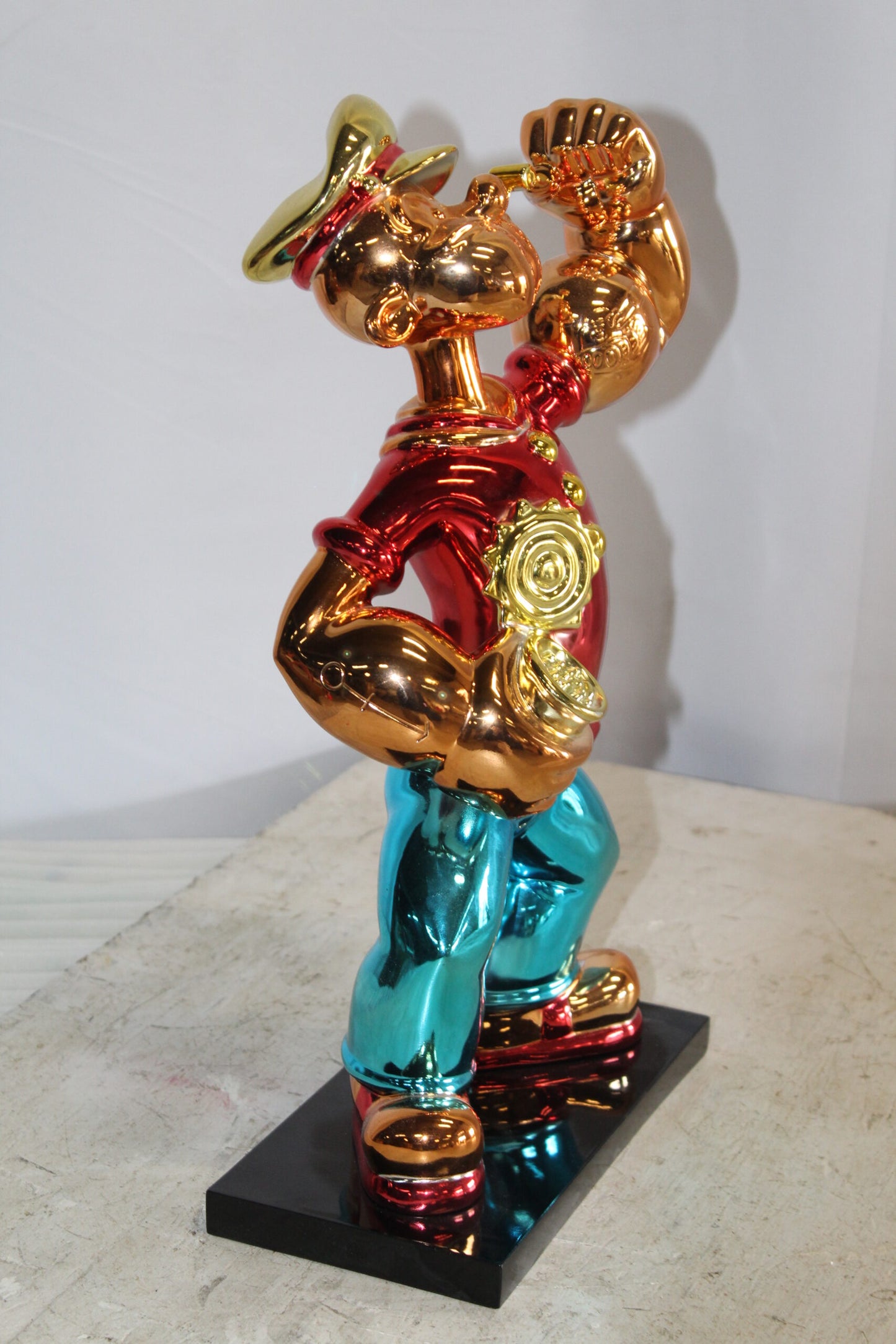 Vibrant Popeye with Red Shirt Resin Statue, Accent for Home Decor 6 x 13" x 17"H