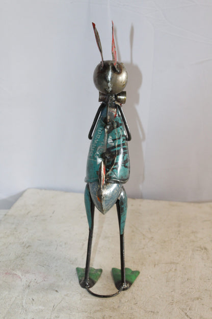 Graceful Thin Metal Bunny Statue, a Whimsical Decor Delight 7" x 4" x 18"H