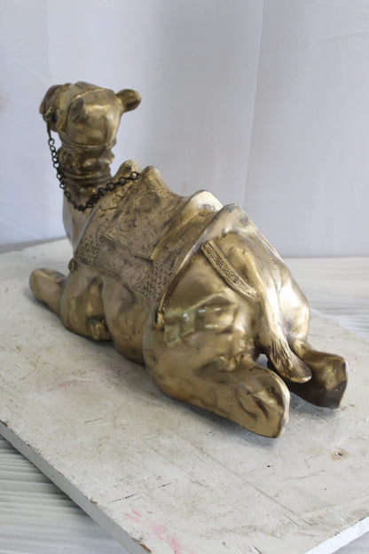 Metal Camel Lying Statue, Desert Majesty for Your Décor 24" x 9" x 13"H