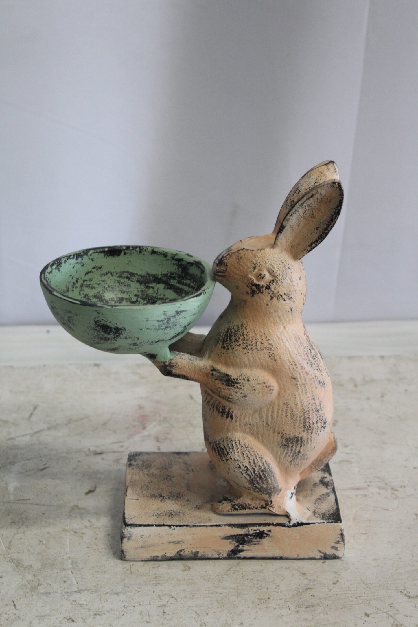 Colorful Aluminum Bunny Statue, Adorable Decor Accent 8" x 5" x 10"H