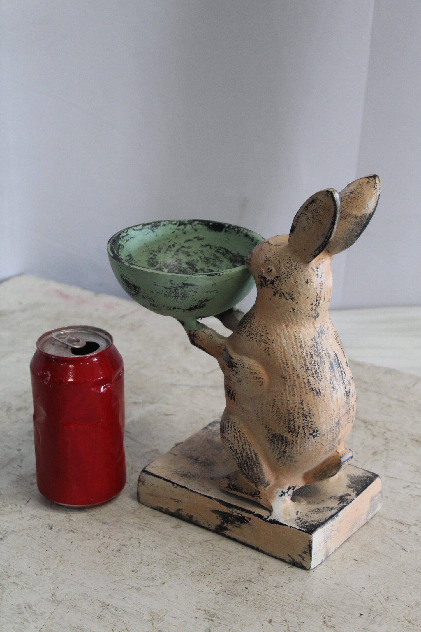 Colorful Aluminum Bunny Statue, Adorable Decor Accent 8" x 5" x 10"H