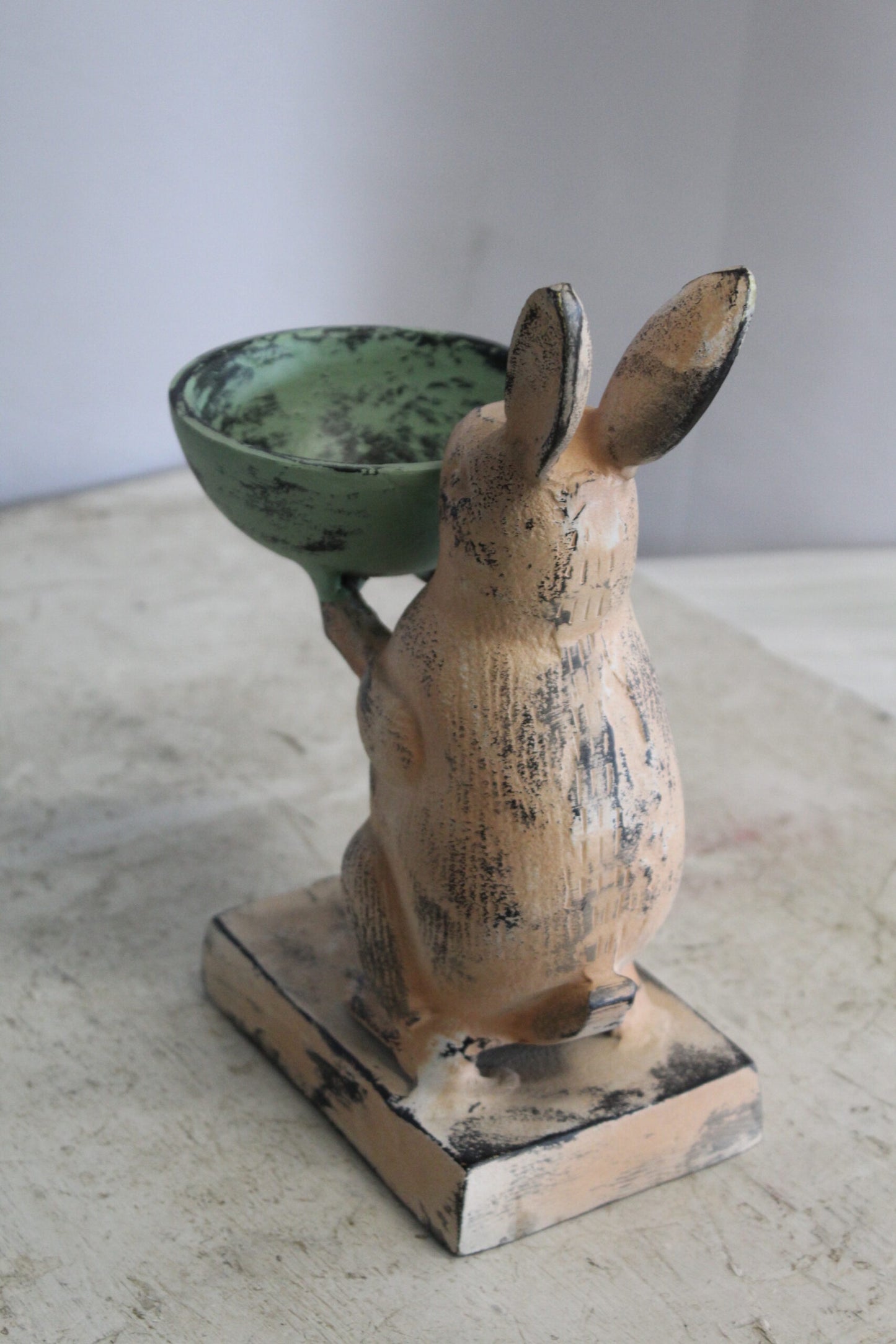 Colorful Aluminum Bunny Statue, Adorable Decor Accent 8" x 5" x 10"H