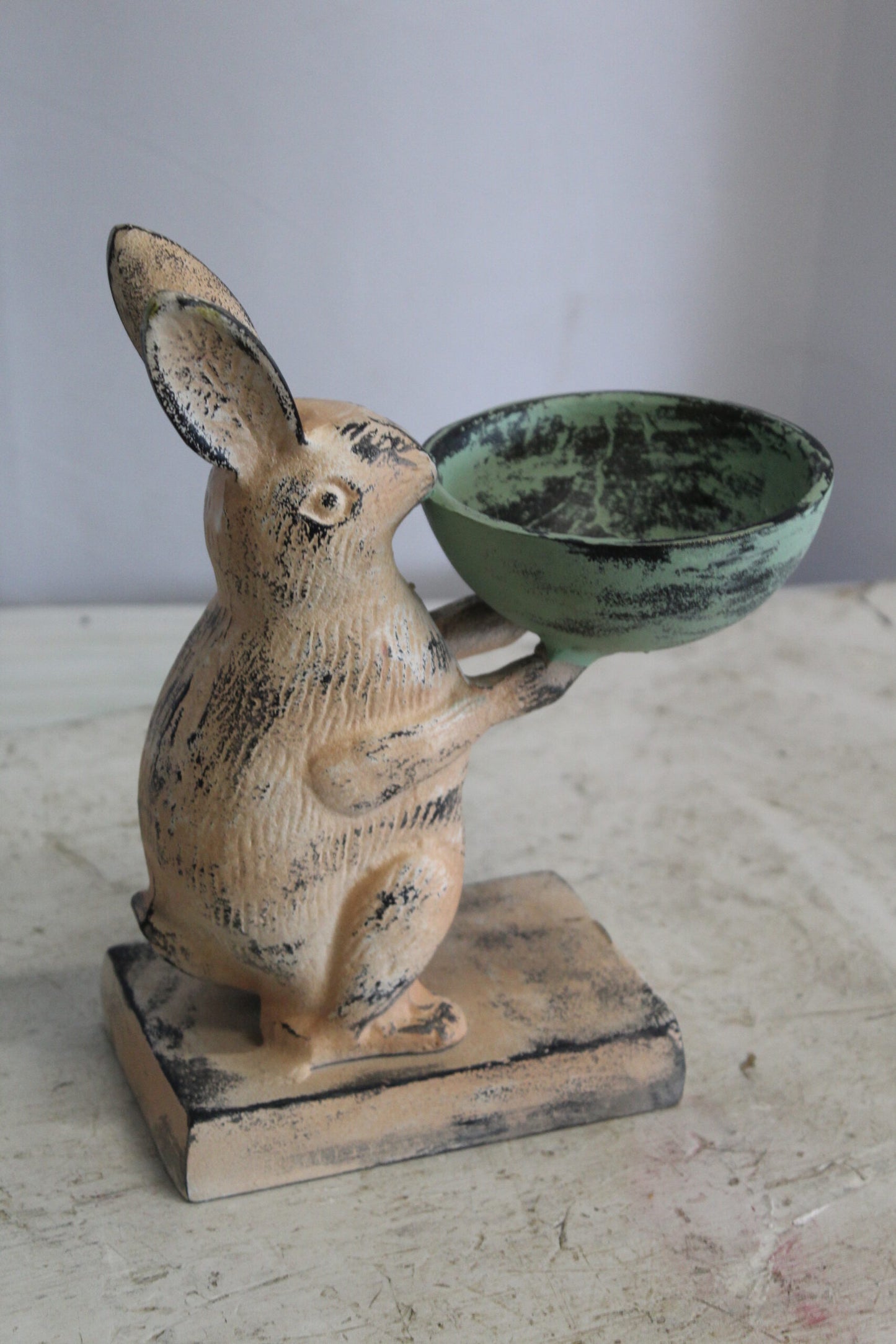 Colorful Aluminum Bunny Statue, Adorable Decor Accent 8" x 5" x 10"H