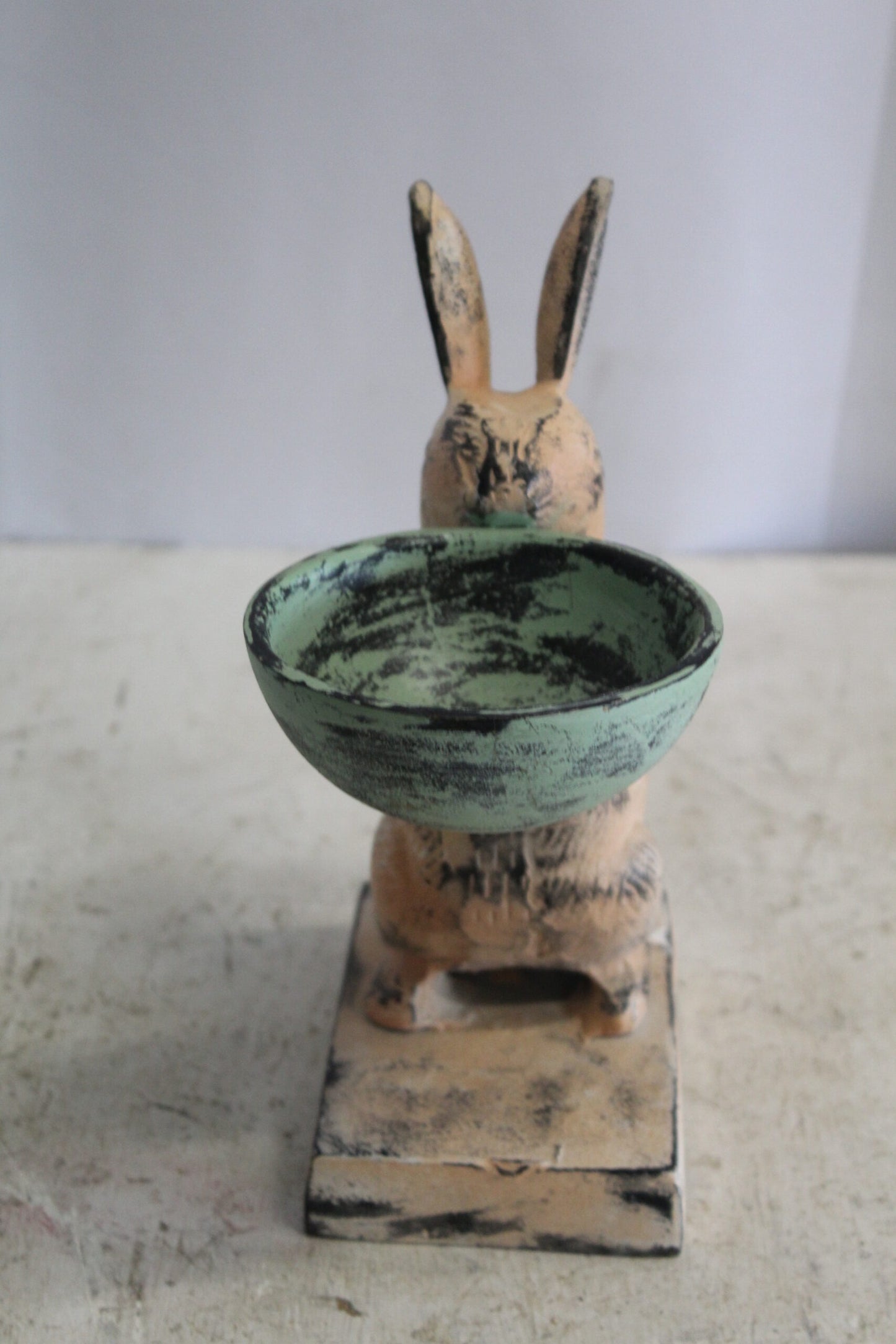 Colorful Aluminum Bunny Statue, Adorable Decor Accent 8" x 5" x 10"H