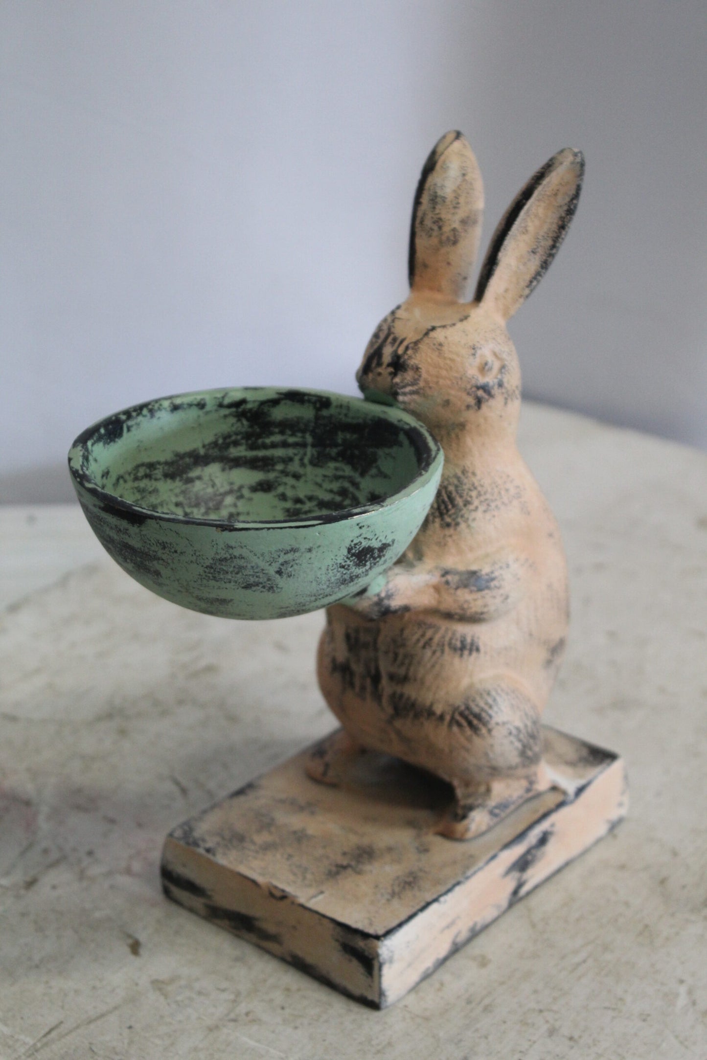 Colorful Aluminum Bunny Statue, Adorable Decor Accent 8" x 5" x 10"H