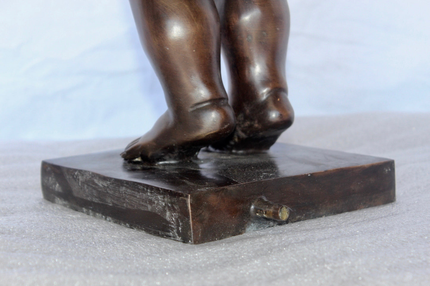 Mannekin pis by J Duquesnoy replica bronze fountain -  Size: 10"L x 8"W x 34"H.