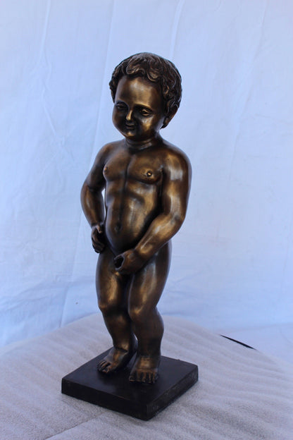 Mannekin pis by J Duquesnoy replica bronze fountain -  Size: 10"L x 8"W x 34"H.