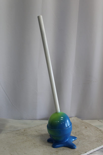 Colorful Resin Lollipop Statue, Green and Blue Delight 10" x 10" x 34"H