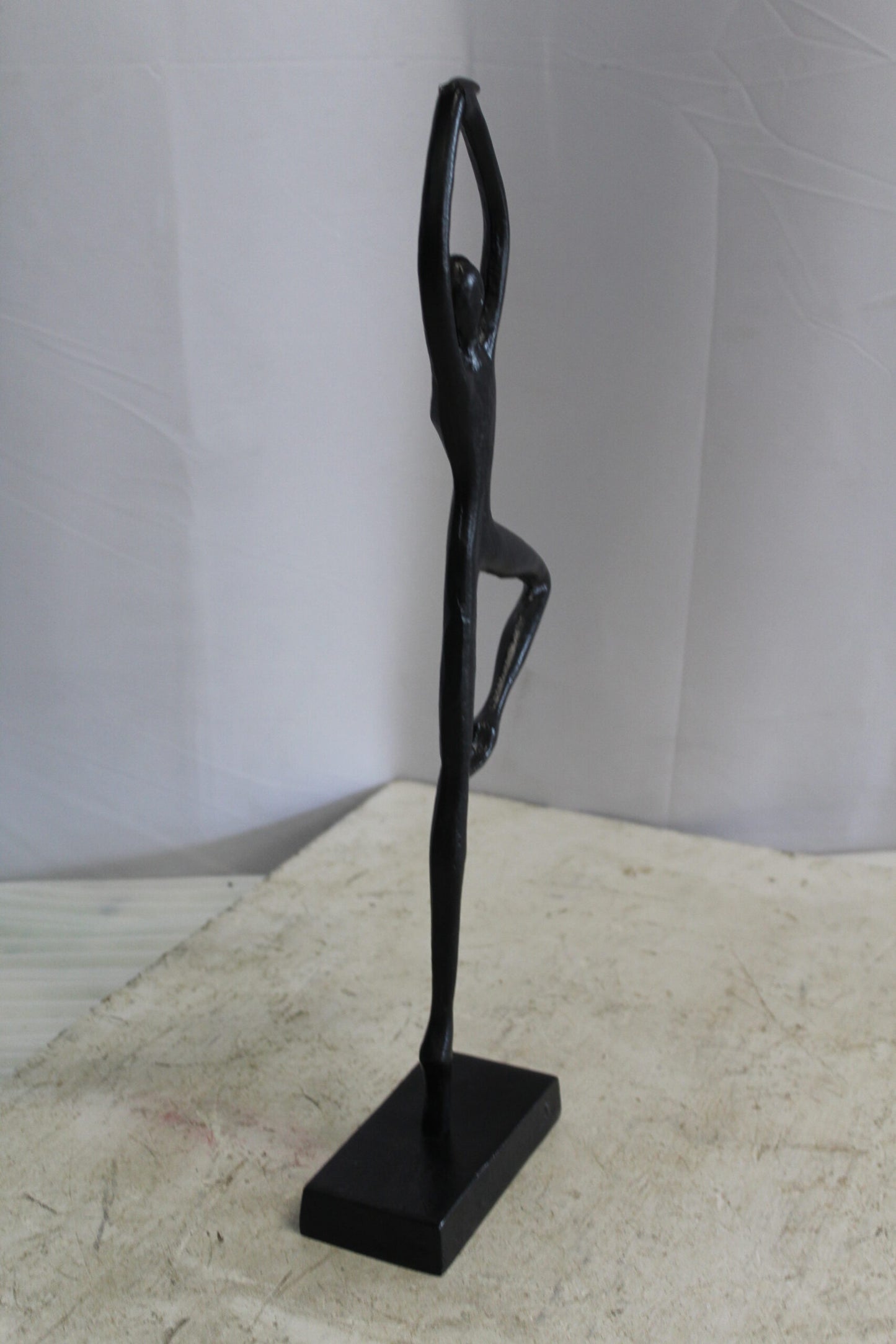 Aluminum Tree Pose Statue, Serene Yoga Decor 7" x 3" x 20"H