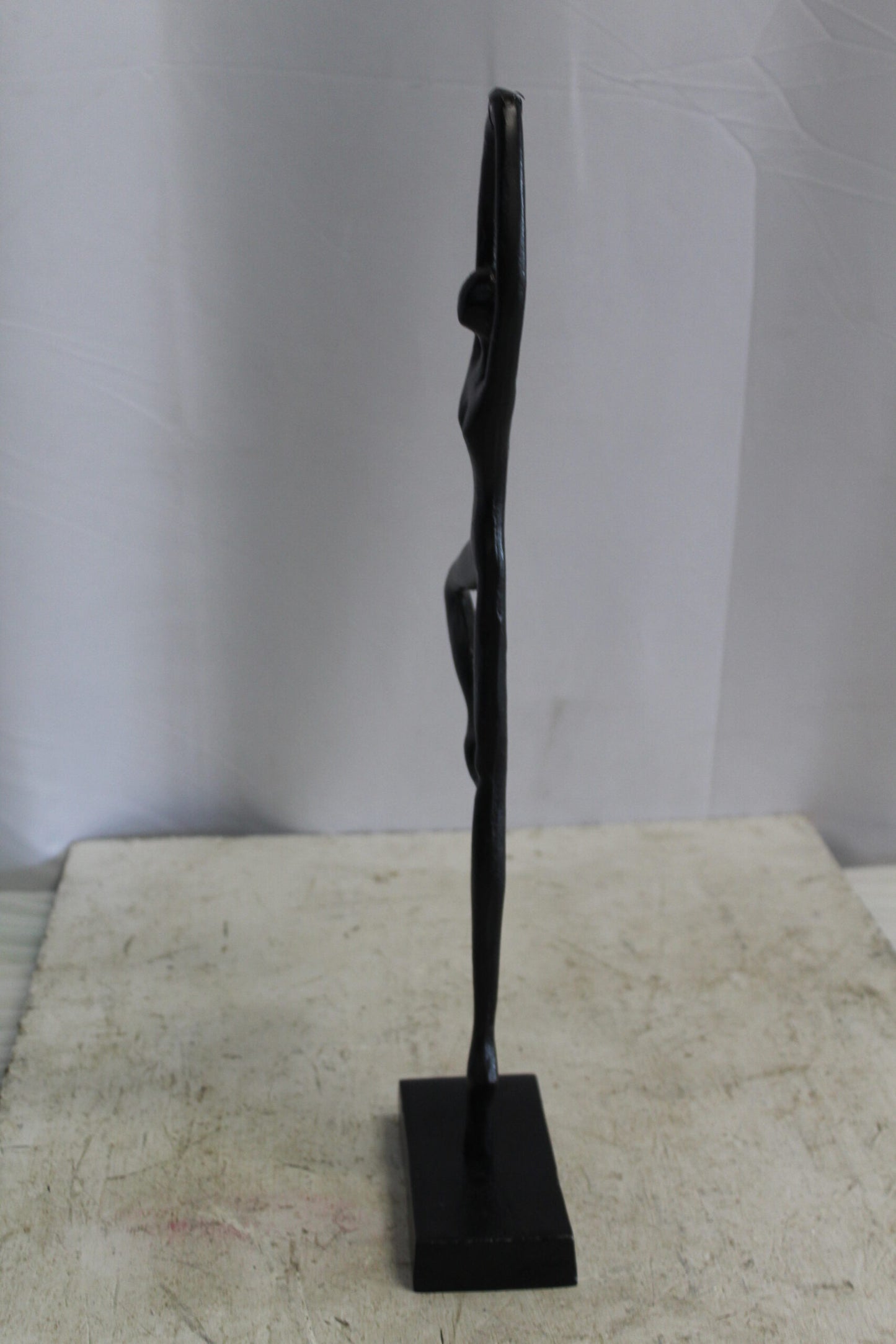 Aluminum Tree Pose Statue, Serene Yoga Decor 7" x 3" x 20"H