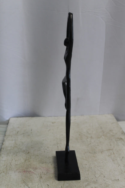 Aluminum Tree Pose Statue, Serene Yoga Decor 7" x 3" x 20"H