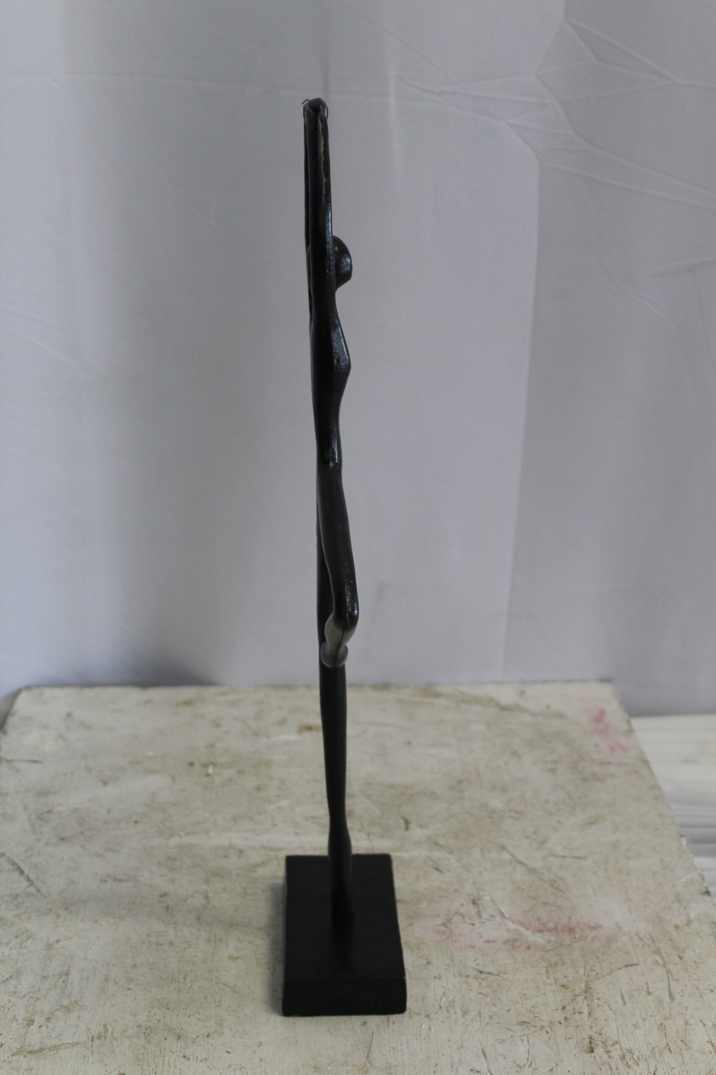 Aluminum Tree Pose Statue, Serene Yoga Decor 7" x 3" x 20"H