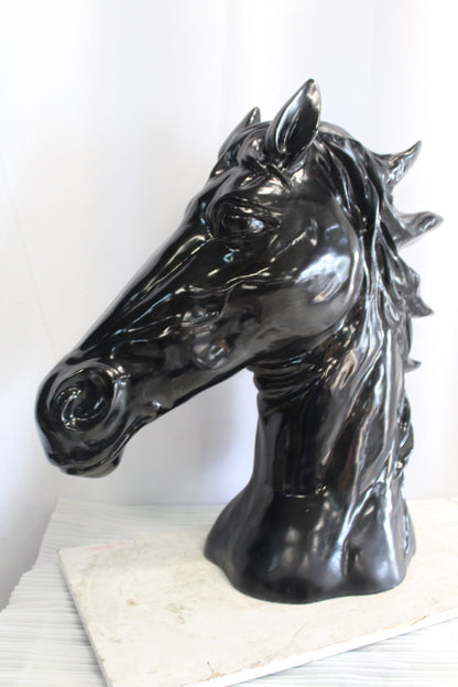 Pure Elegance, Fiberglass Black Stallion Bust 36" x 14" x 36"H