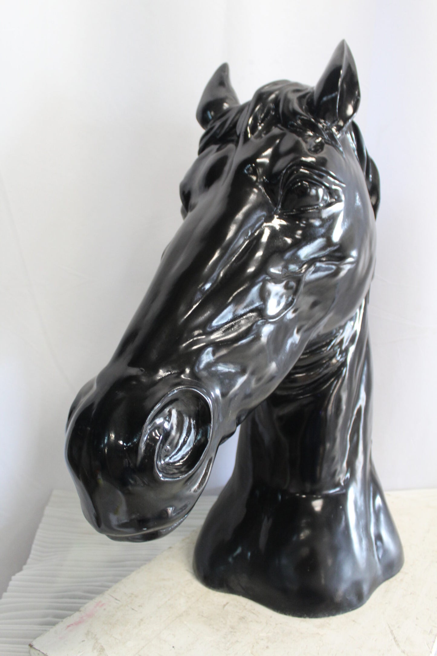 Pure Elegance, Fiberglass Black Stallion Bust 36" x 14" x 36"H