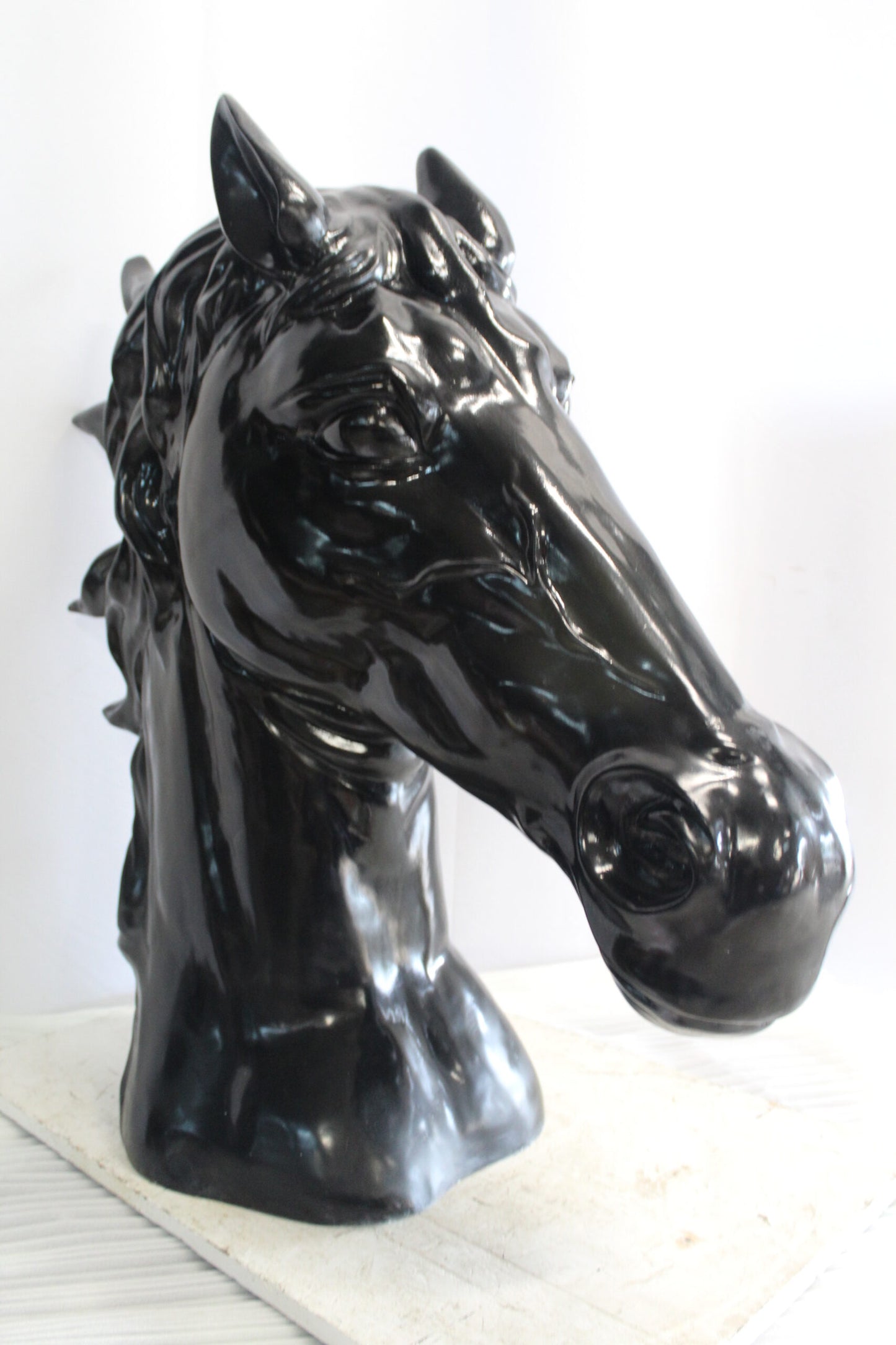 Pure Elegance, Fiberglass Black Stallion Bust 36" x 14" x 36"H